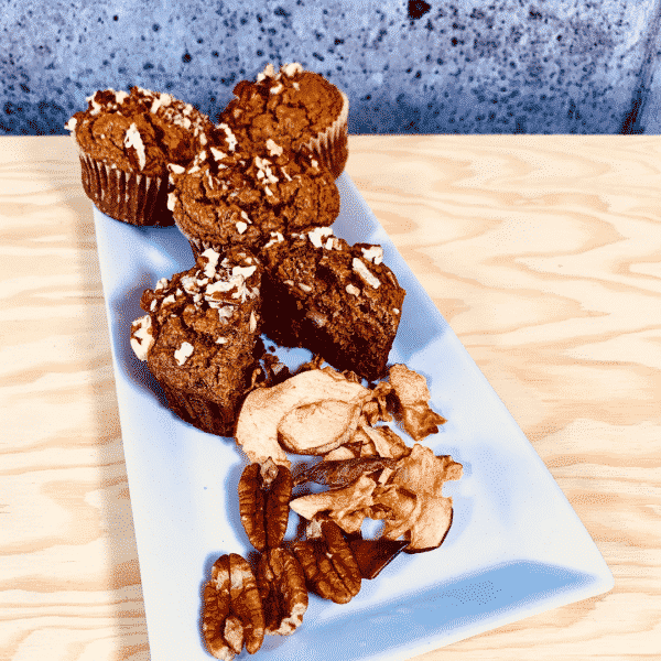 Commandez collation santé muffins pois chiche pomme, cannelle, sans lactose, sans gluten