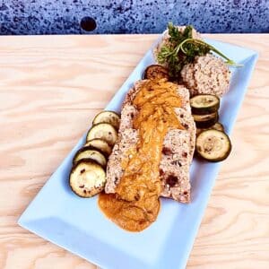 Commandez repas prêt à manger pain de viande sauce rosée