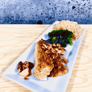 Commandez repas prêt à manger, saumon en croûte au noix de Grenoble