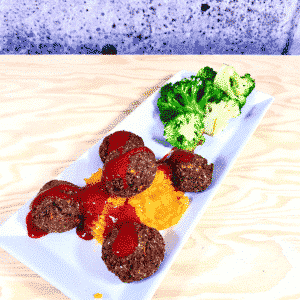 Commandez repas santé prêt à manger boulettes végétaliennes suédoise