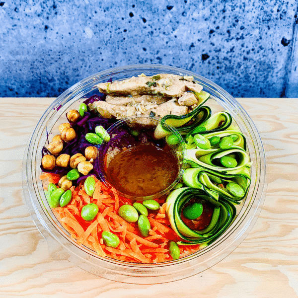 Commandez salade-repas santé prêt à manger poke bowl asiatique