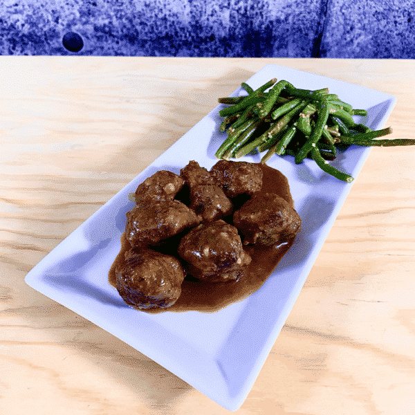 Commandez repas prêt à manger boulettes porc et veau bio