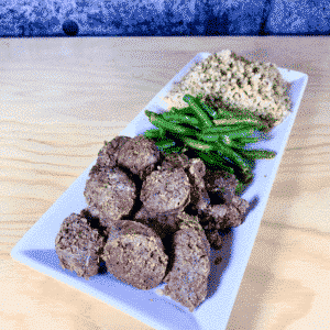 Commandez repas prêt à manger, saucisse biologique chimichurri