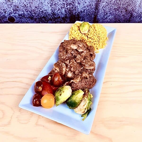 Commandez repas prêt à manger hamburger steak